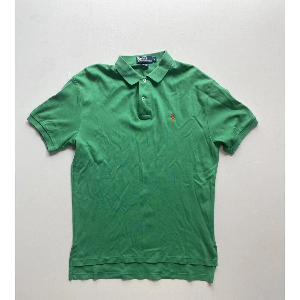 Polo Ralph Lauren Pony Shirt Mens Medium Green VTG Golf Casual Classic City
